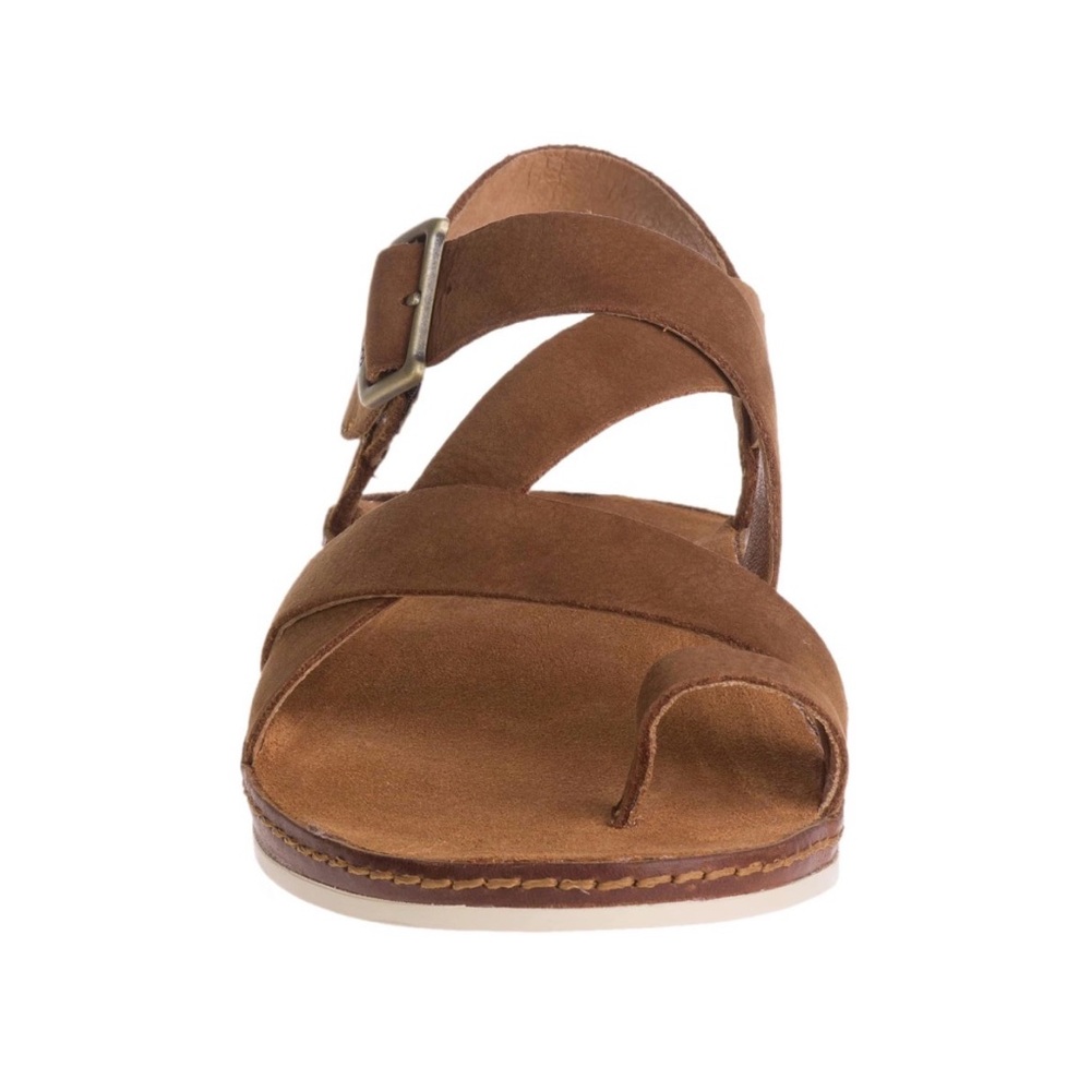 Chaco Women's Brown Leather Strappy Toe-Ring Sandal - Wayfarer Loop Sandal - Picture 3 of 10